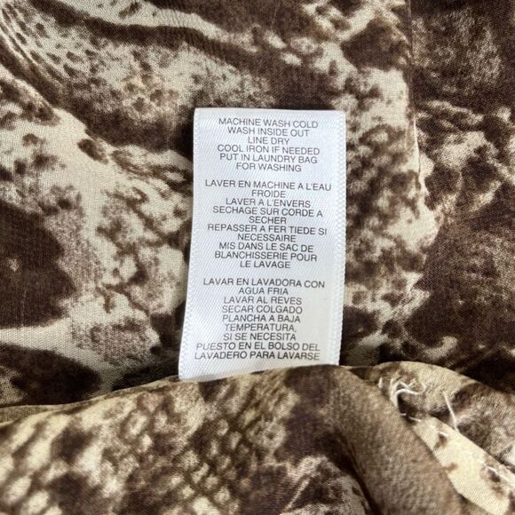 Michael Kors Reptile Print Semi Sheer Chiffon Ruana Caftan Brown Tan Women L/XL - Picture 8 of 11